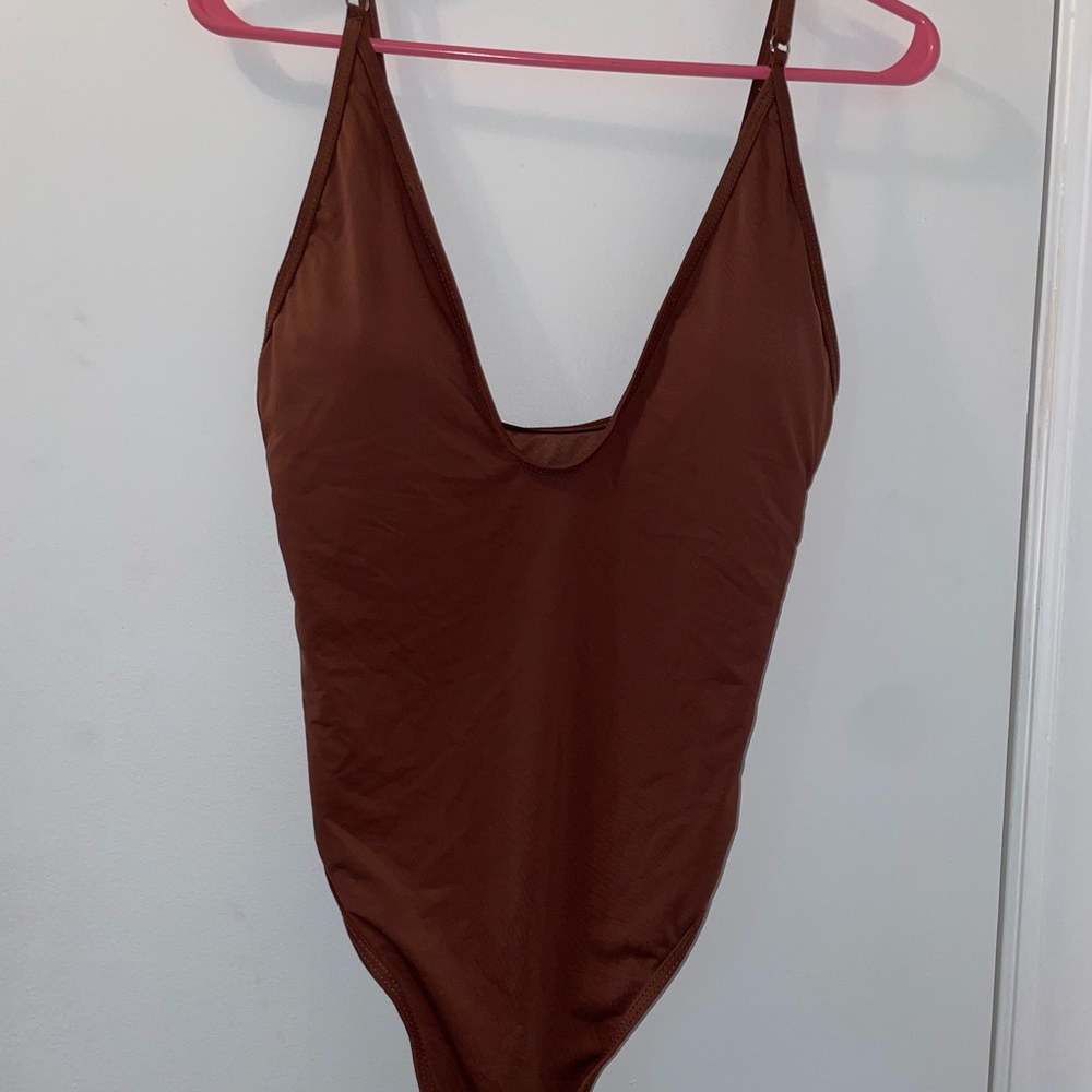 Brown One-Piece Swimsuit